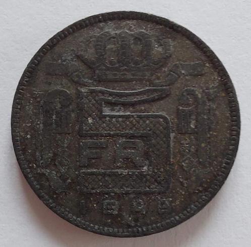 Belgium 1943 - 5 Fr Zink FR - Leopold III - Morin 472 - Pr, Postzegels en Munten, Munten | België, Losse munt, Verzenden