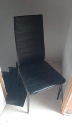 Set van 3 zwarte  stoelen, lederlook, Huis en Inrichting, Stoelen, Ophalen, Gebruikt