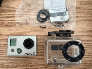 Gopro Hero 2 + battery + sd card 16gb + headmount, Enlèvement ou Envoi, Utilisé, GoPro