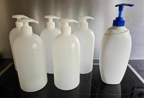 Lot 6 flacons vides avec pompe 1 litre, Huis en Inrichting, Woonaccessoires | Overige, Gebruikt, Ophalen of Verzenden