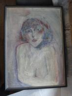 Peinture – Femme nue en buste – Nicole Dubuisson – 1988, Enlèvement