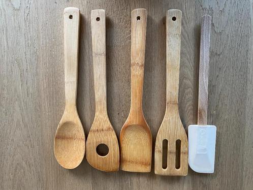 Set van 5 houten keukengerei, Huis en Inrichting, Keuken | Bestek, Gebruikt, Hout, Ophalen of Verzenden