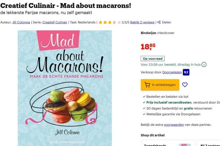 Mad about MACARONS ! Creatief Culinair - NIEUW, Boeken, Kookboeken, Nieuw, Tapas, Hapjes en Dim Sum, Taart, Gebak en Desserts
