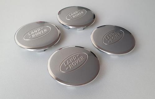 Zilver Land Rover Naafdoppen Chrome rand 62mm set van 4, Auto diversen, Wieldoppen, Nieuw, Verzenden
