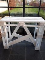 Tafel in paletten hout h110 br50 l125cm, Tuin en Terras, Ophalen, Nieuw, Hout