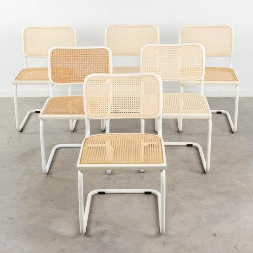 Fauteuils Marcel Breuer B32 pour Cidue, Maison & Meubles, Chaises, Utilisé, Cinq, Six Chaises ou plus, Bois, Osier ou Rotin, Blanc