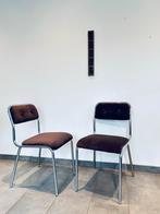 2 vintage buisframe stoelen, Enlèvement, Utilisé, Tissus