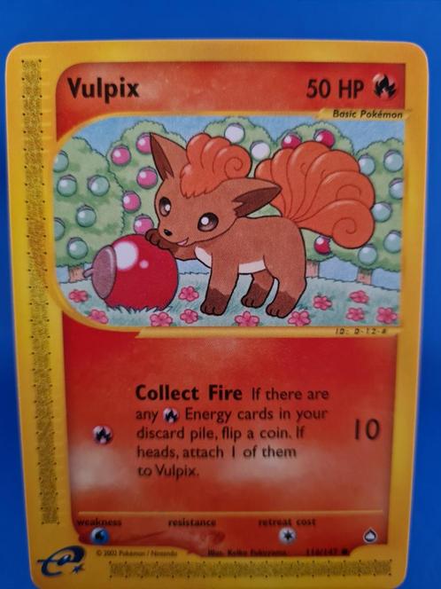 Vulpix 116/147 - Aquapolis, Hobby en Vrije tijd, Verzamelkaartspellen | Pokémon, Gebruikt, Verzenden