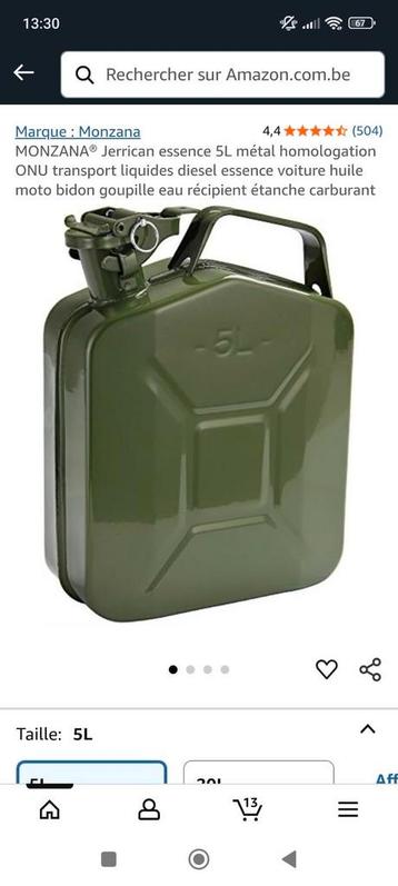 Metalen jerrycan van 5 liter  beschikbaar voor biedingen
