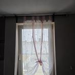 gordijn + ophangstang, 100 tot 150 cm, Zo goed als nieuw, Wit, 50 tot 100 cm
