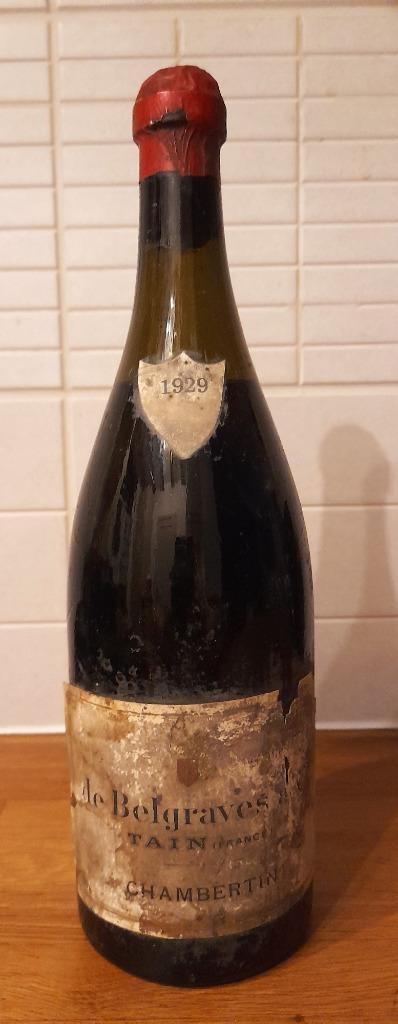 Chambertin 1929 (landgoed Belgrave), Verzamelen, Wijnen, Zo goed als nieuw, Rode wijn, Frankrijk, Vol, Ophalen of Verzenden