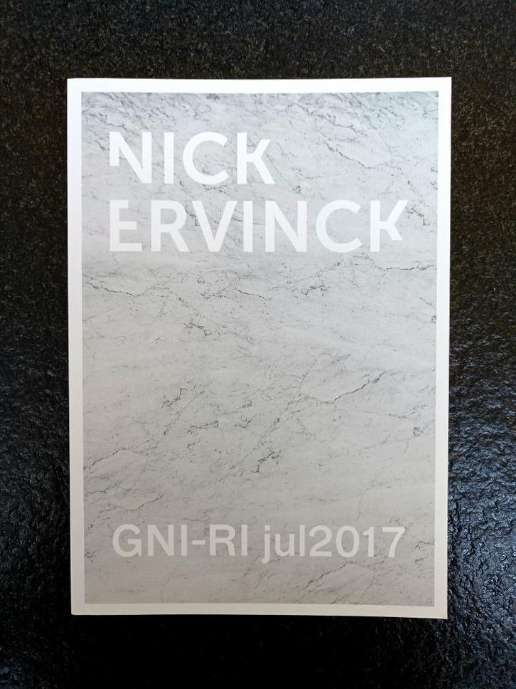 Nick Ervinck - GNI-RI - catalogus, Boeken, Kunst en Cultuur | Beeldend, Nieuw, Beeldhouwkunst, Verzenden