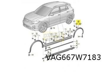 Volkswagen T-cross (3/19-) Wielkuiplijst Links achterscherm  disponible aux enchères