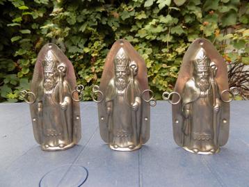 3 metalen chocoladevormen van Sinterklaas  beschikbaar voor biedingen