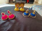 Jumkas 3 paar, Bijoux, Sacs & Beauté, Boucles d'oreilles, Enlèvement ou Envoi, Neuf, Bleu, Pendantes