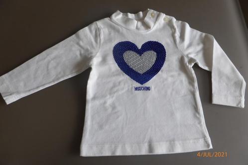 t-shirt lange mouwen "moschino" - maat 62/3-6M, Kinderen en Baby's, Babykleding | Maat 62, Zo goed als nieuw, Meisje, Shirtje of Longsleeve