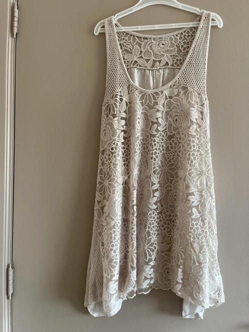 zomer jurk, Kleding | Dames, Jurken, Gedragen, Maat 42/44 (L), Beige, Ophalen of Verzenden