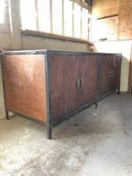 Stevige houten werkbank met metalen frame – 210 x 75 x 90 cm, Doe-het-zelf en Bouw, Werkbanken, Ophalen, Gebruikt, 170 cm of meer