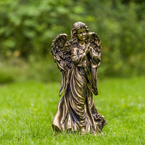 Beeld van een bronskleurige Engel, Tuin en Terras, Tuinbeelden, Nieuw, Engelenbeeld, Kunststof, Ophalen of Verzenden