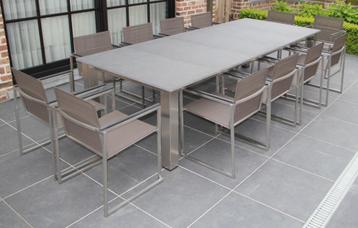 RVS tuintafel 3 meter lang en 1,2 meter breed