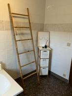 Bamboe handdoekhouder met borstel, Ophalen, Zo goed als nieuw