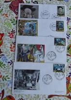 4 Spaanse FDC Picasso, Postzegels en Munten, Postzegels | Europa | Spanje, Ophalen of Verzenden, Gestempeld
