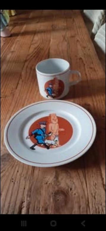 Assiette & mug Tintin beschikbaar voor biedingen