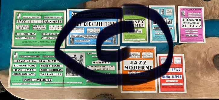 Hot Club of Belgium, Jazz, posters, brochures 1955-56, Verzamelen, Posters, Ophalen of Verzenden