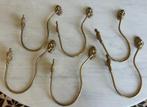 Oude messing gordijnhaken – 3 sets– vintage, Ophalen of Verzenden