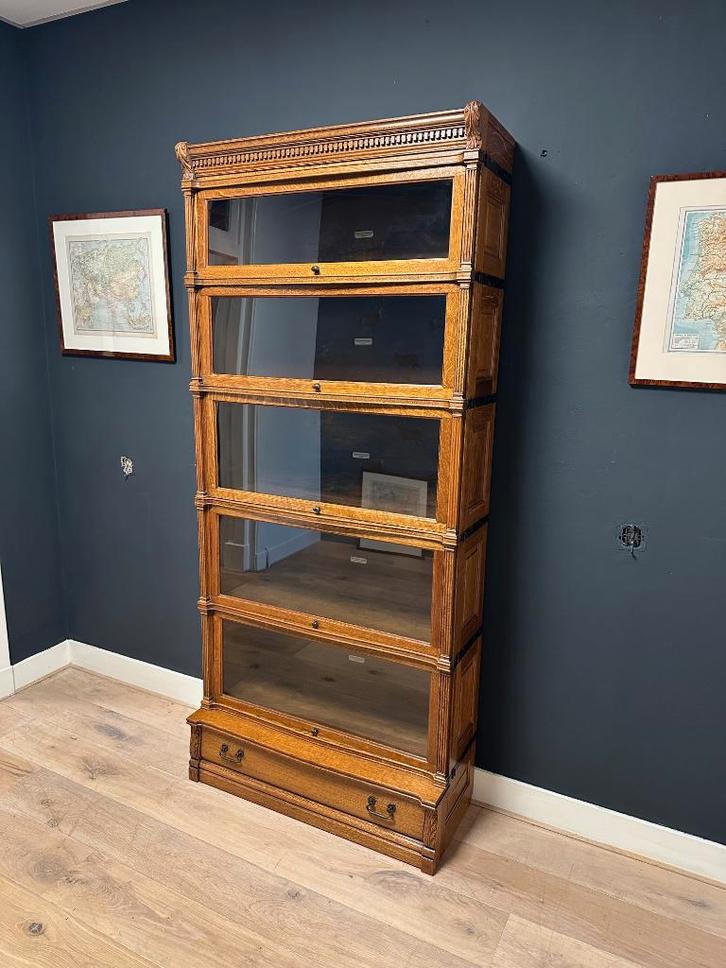 Antieke eiken Globe Wernicke boekenkast, Antiquités & Art, Antiquités | Bureau & Affaires, Enlèvement ou Envoi