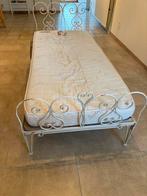 Lit vintage en métal blanc, Ophalen, Gebruikt, 90 cm, Eenpersoons