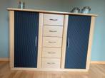 Dressoir, 2 deuren en 5 schuiven, eikenkleur in prima staat, Ophalen, 100 tot 150 cm, Eikenhout, Zo goed als nieuw