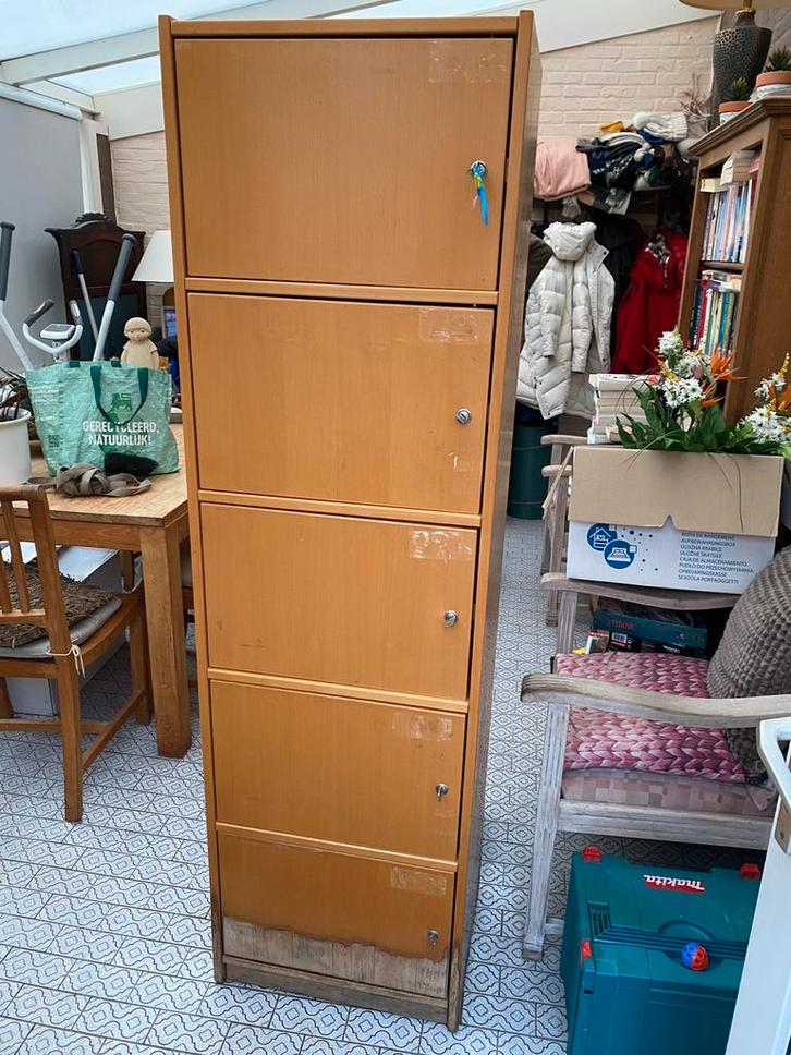 Houten lockerkast met sleutels, Huis en Inrichting, Kasten | Lockerkasten, Gebruikt, Ophalen