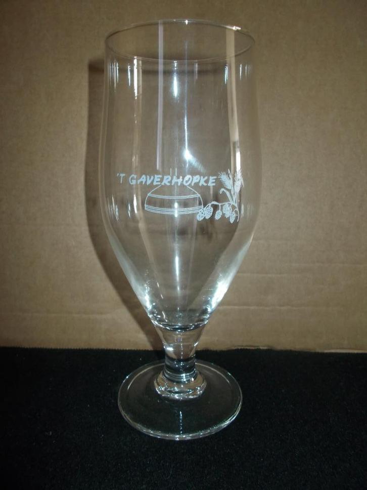Bierglas brouwerij 't Gaverhopke - Stasegem - hoog glas., Verzamelen, Biermerken, Zo goed als nieuw, Glas of Glazen, Overige merken