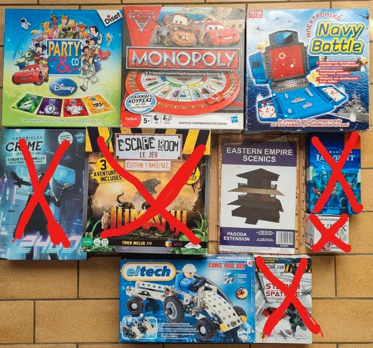 Jeux de société - divers jeux, Hobby en Vrije tijd, Gezelschapsspellen | Bordspellen, Zo goed als nieuw, Ophalen