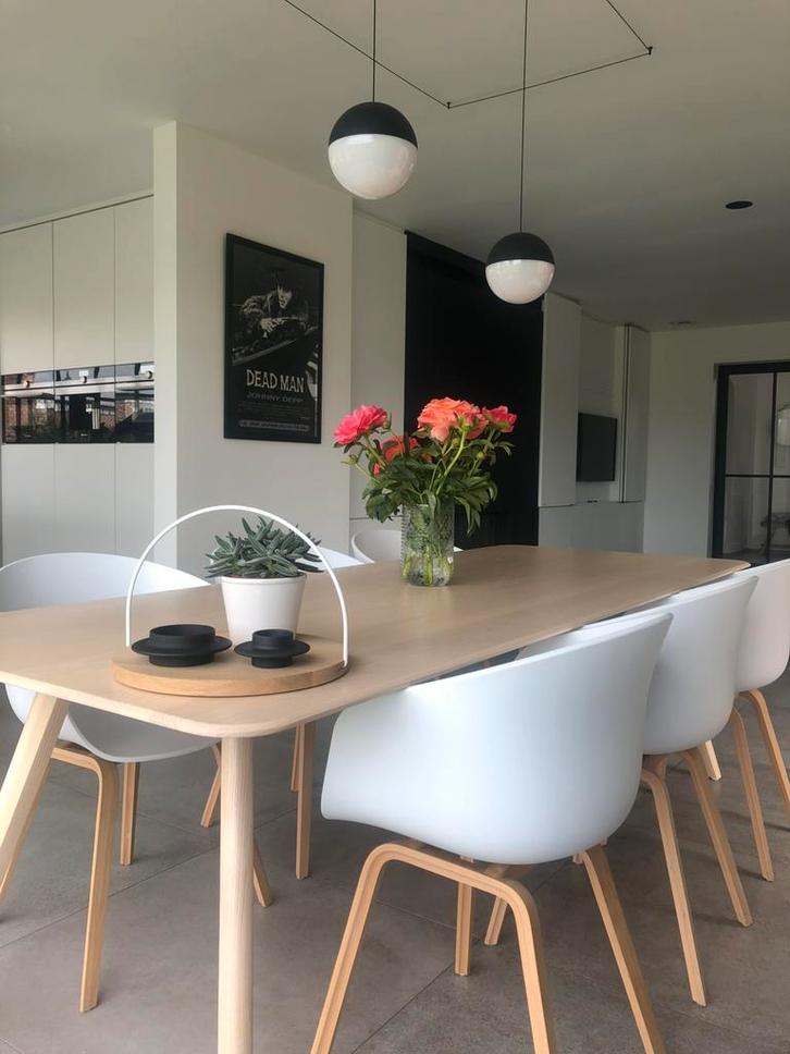 6 stoelen HAY about a chair AAC22, Huis en Inrichting, Stoelen, Gebruikt, Vijf, Zes of meer stoelen, Kunststof, Wit, Ophalen