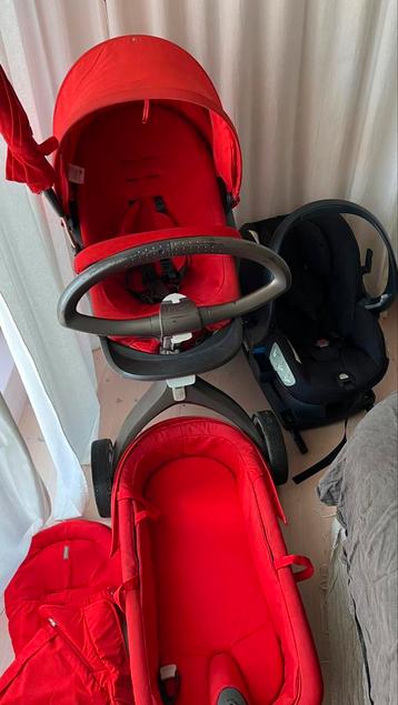 Stokke Xplory 3-en-1 (2011) Rouge, Autres marques, Avec siège auto, Enlèvement, Utilisé