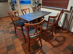 Cafe tafels en stoelen, Huis en Inrichting, Vijf, Zes of meer stoelen, Metaal, Gebruikt, Zwart