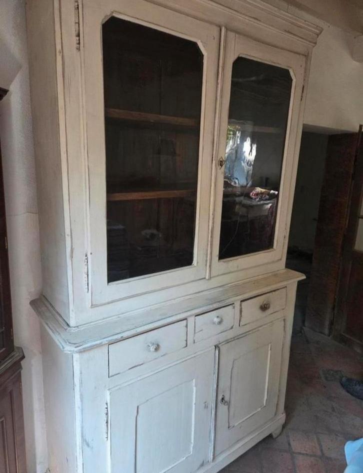 Landelijke vitrinekast / buffetkast, Huis en Inrichting, Kasten | Buffetkasten, Gebruikt, Ophalen