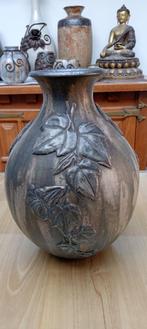 Vase en grès Roger Guérin de Bouffioulx 178/E + étain, Antiek en Kunst, Antiek | Keramiek en Aardewerk, Ophalen of Verzenden