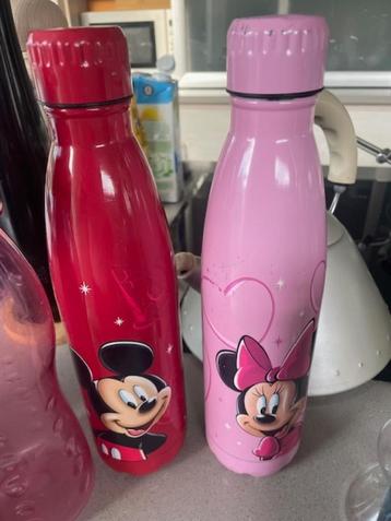 2 Waterflessen drinkflessen Mickey en Minnie  beschikbaar voor biedingen