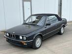 BMW e30 320 Cabrio Diamantzwart euro 2, Autos, Jantes en alliage léger, Cuir, Noir, Propulsion arrière