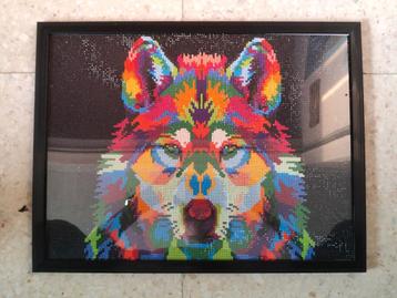 Diamond painting in zwarte kader "wolf" beschikbaar voor biedingen