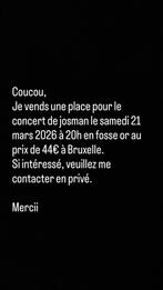 Concert josman, Une personne, Mars, Autres types