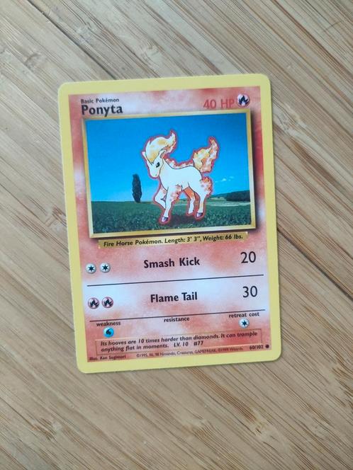 Pokemon ponyta kaart, basisset 1999, Hobby en Vrije tijd, Verzamelkaartspellen | Pokémon, Gebruikt, Ophalen