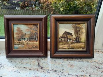 2  kleine schilderijen.  beschikbaar voor biedingen