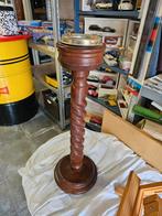 Vintage asbak op houten standaard Hoogte 60 cm, Ophalen of Verzenden