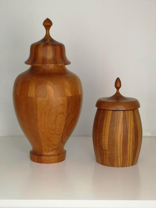 Ensemble unique d'objets en bois de cœur, Antiquités & Art, Antiquités | Vases, Enlèvement ou Envoi