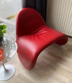 Prachtige Leolux design lounge zetel Sella in 2 tinten rood, Huis en Inrichting, 75 tot 100 cm, Leer, 75 tot 100 cm, Zo goed als nieuw