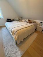 Dubbel bed te koop, Huis en Inrichting, Slaapkamer | Bedden, Ophalen, Zo goed als nieuw